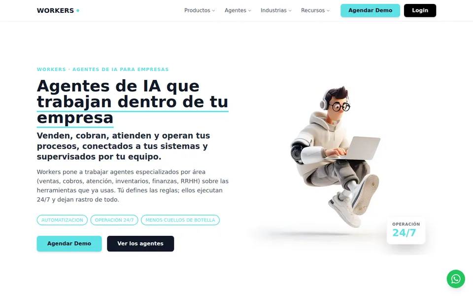 Captura del sitio de Workers